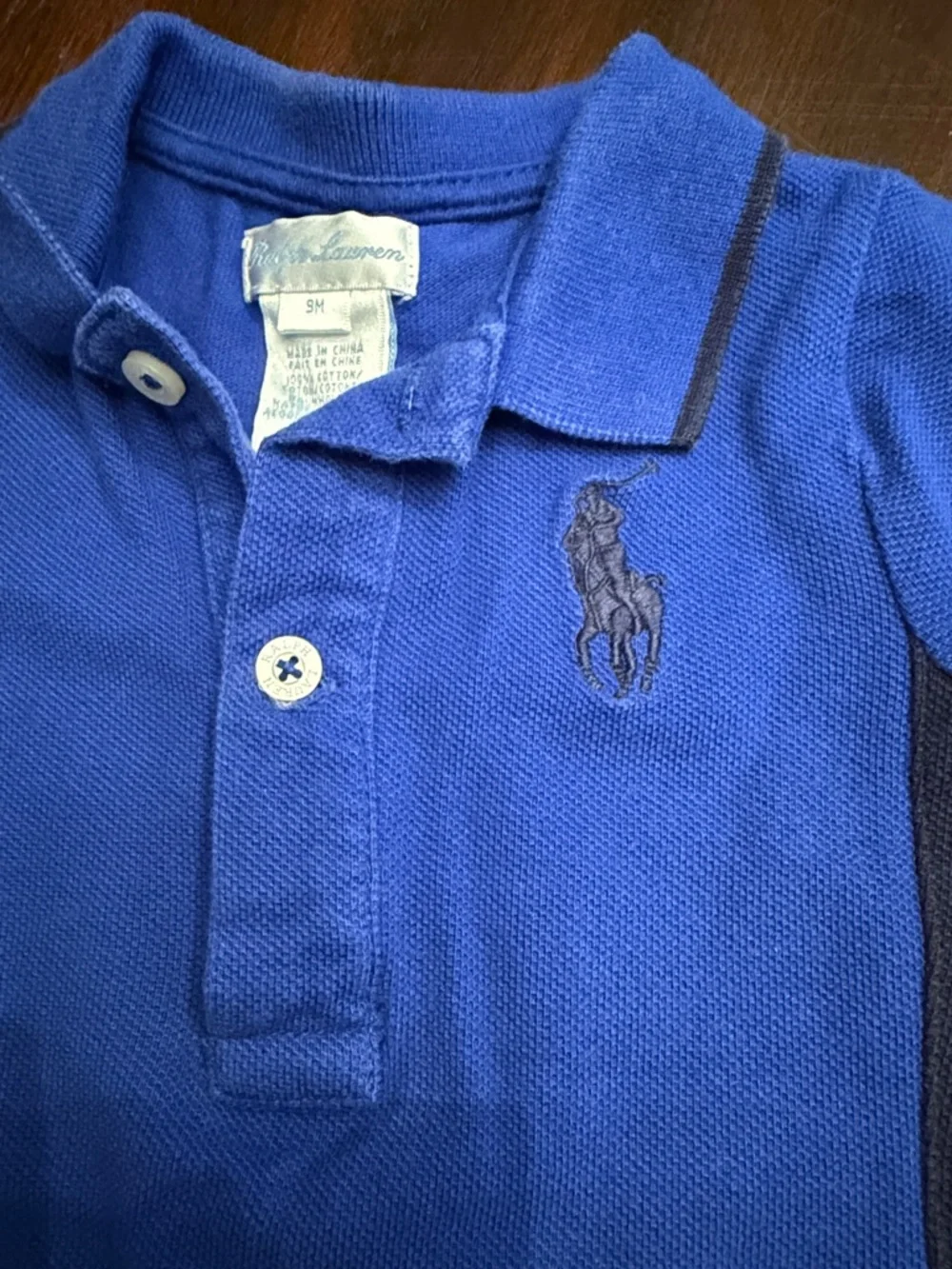 Ralph Lauren Baby Boy Polo Footie Coverall Pony Logo Blue 9M